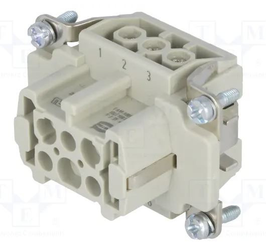 Conector hembra 6 pin rectangular Han E 6B 16A. Mod. 09330062701-14468.jpg