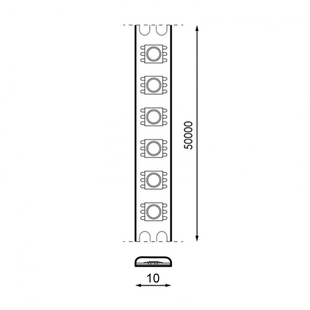 Tira de Led 24V Dc Smd3535 Serie Clasic Ip20 Rgb 120 Led/m - 5 Metros. Mod. LM2417