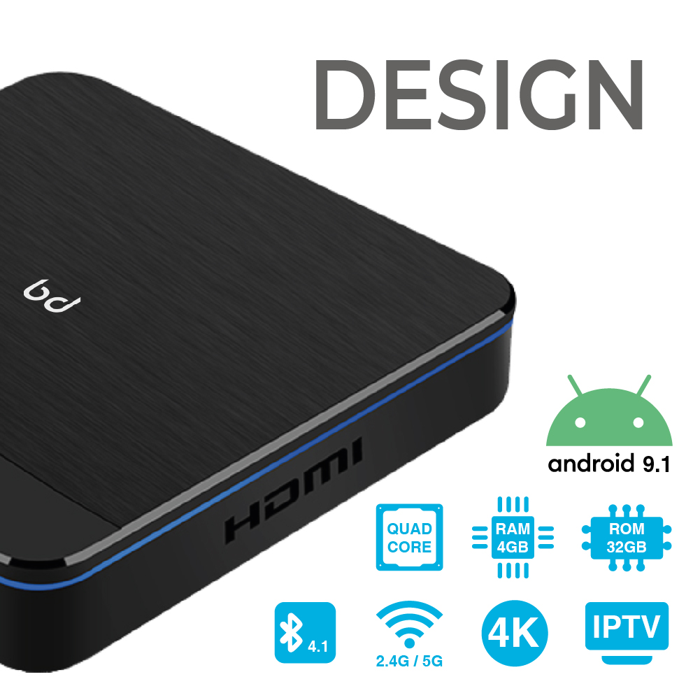 TV Box Smart TV Android 9.1 4K + Teclado inalámbrico 4GB 32GB Biwond. Mod. BW0042