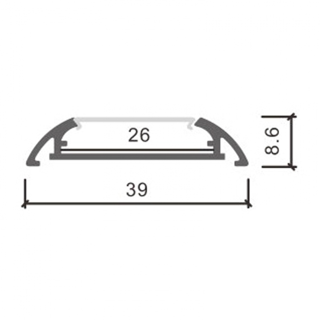 Perfil de aluminio Led WIDE de 2 metros. TL84030020