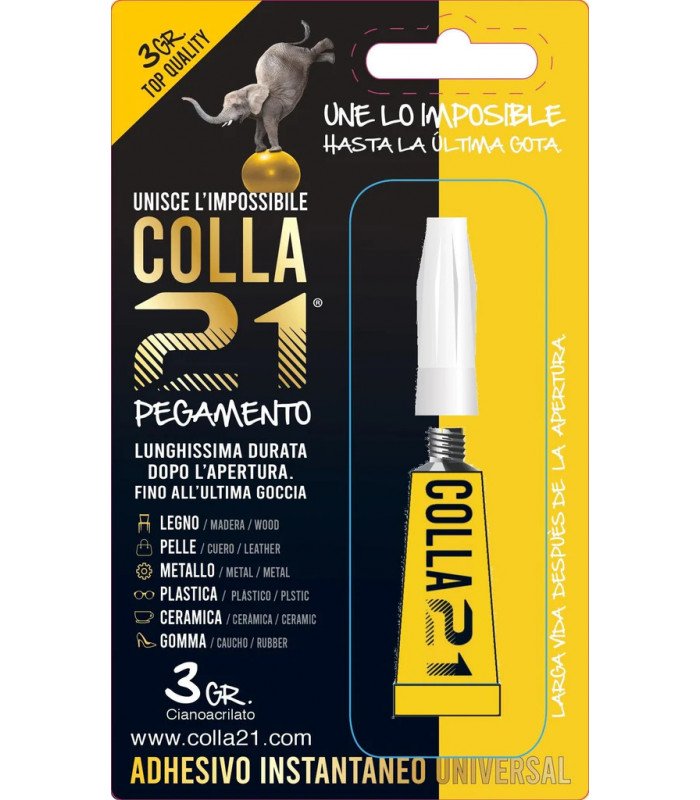 Pegamento Rápido Cianocrilato 3Gr COLLA21. Mod. CV2103L