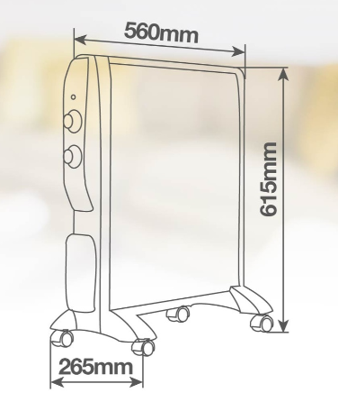 Radiador de mica Senbag Máx. 2000W negro. Mod. 301015009