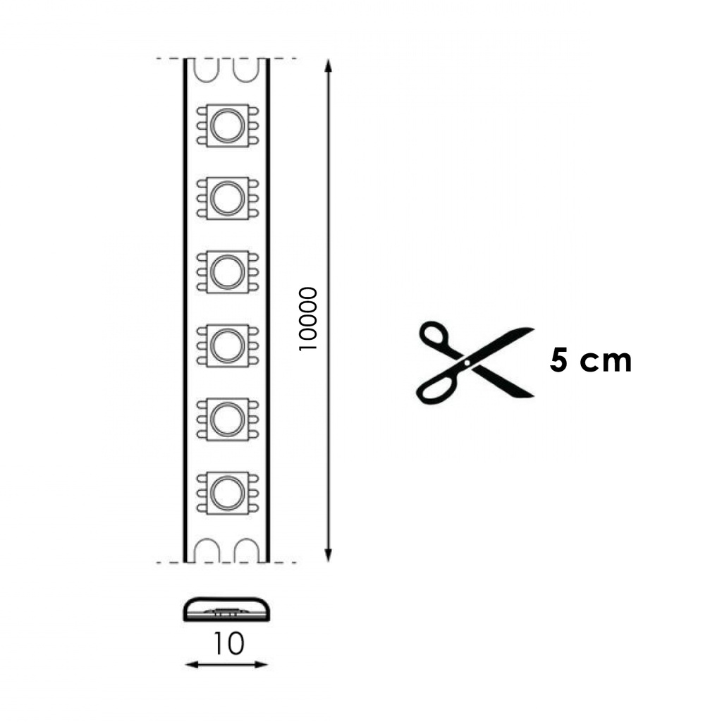 Tira de Led 24V Dc Smd3535 Serie Clasic Ip20 Rgb 120 Led/m - 10 Metros. Mod. LM2397