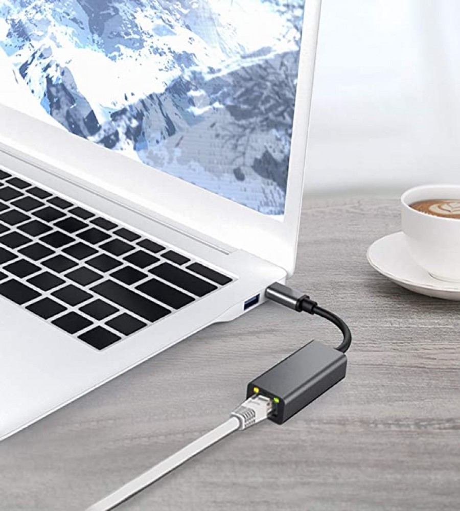 Adaptador USB tipo C a Ethernet RJ45 hembra 10cm. Mod. IN40-00045