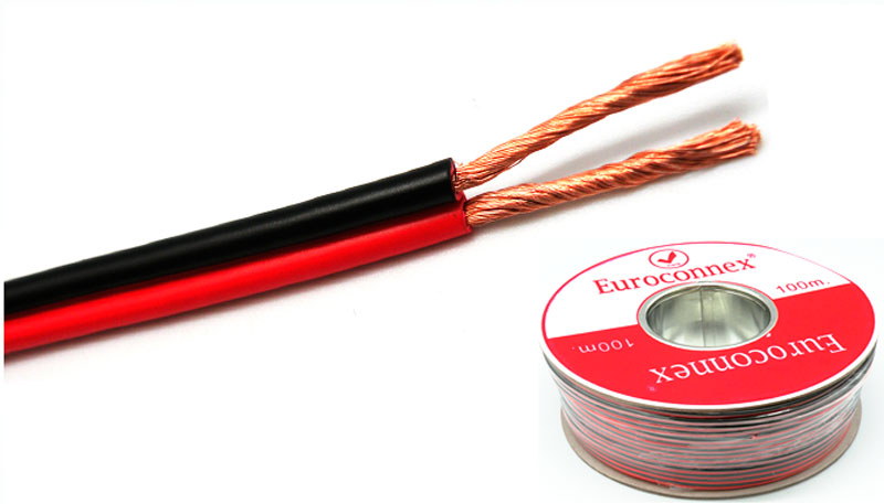 Cable de Altavoz Paralelo Bicolor Rojo/Negro 2x0.50mm² CCA. Mod. 4509