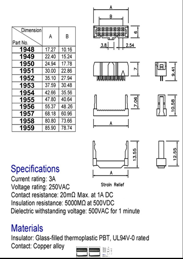 Conector IDC 26pin para cable plano. Mod. 1953