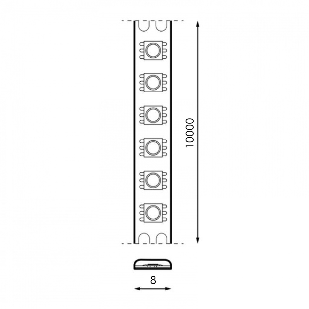 Tira Led 24V Dc Smd2835 Osram Ip20 12W/m - 10 Metros 2700K. Mod. LM2714