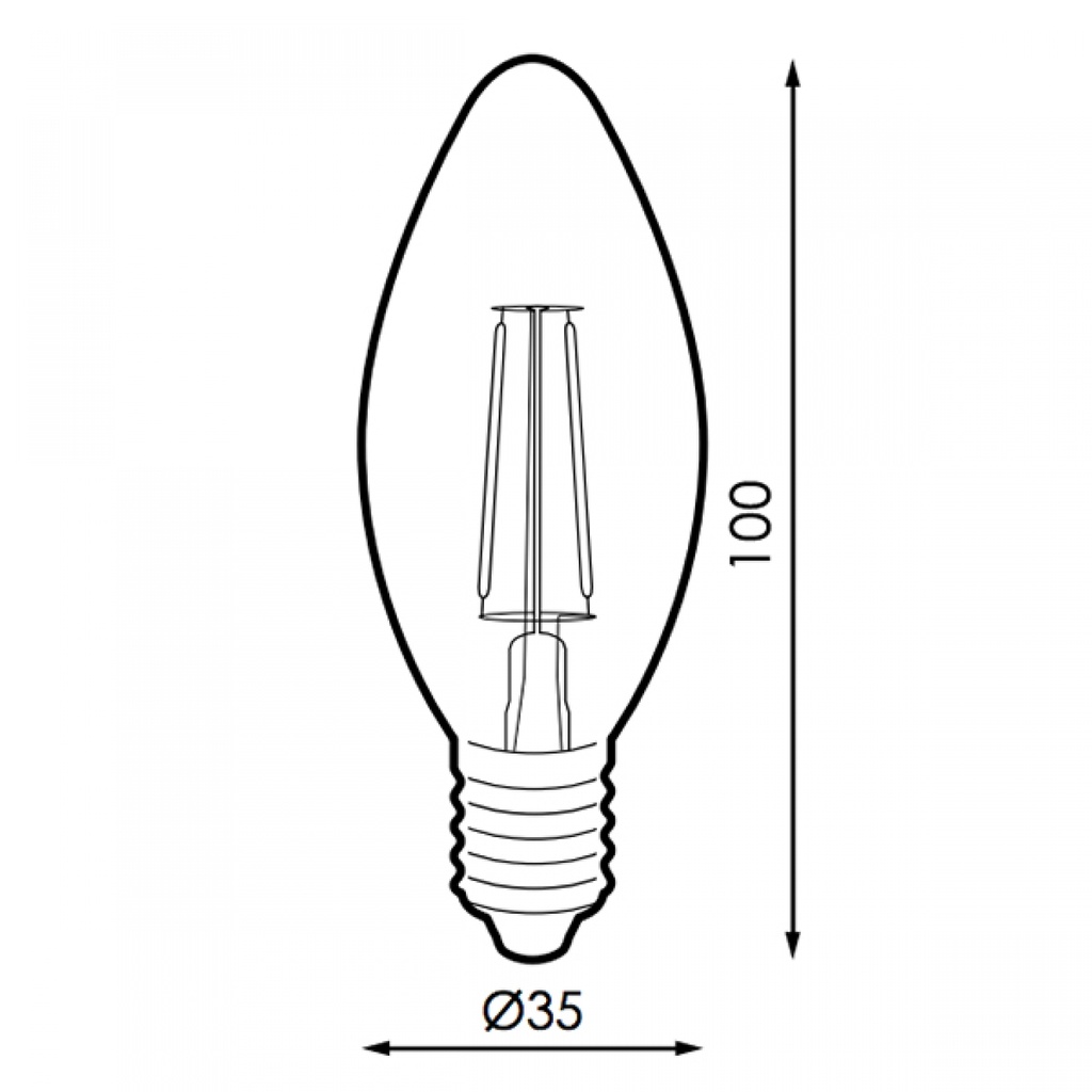 Bombilla Led Filamento E14 C35 4W ámbar Mod. LM8553