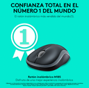 Ratón óptico inalámbrico gris Logitech M185. Mod. 910-002238