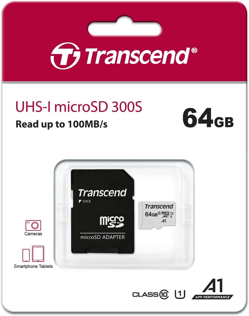 Tarjeta microSD HC Toshiba 64 GB c/ adaptador class 10. Mod. M203K0640EA
