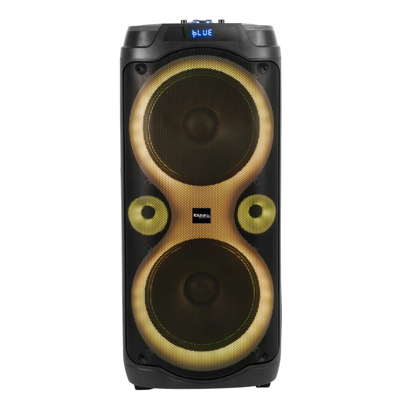 Altavoz activo 2x10" BT 2 MICROS 1000W Ibiza Sound. Mod. COLUMBA-KARAOKE