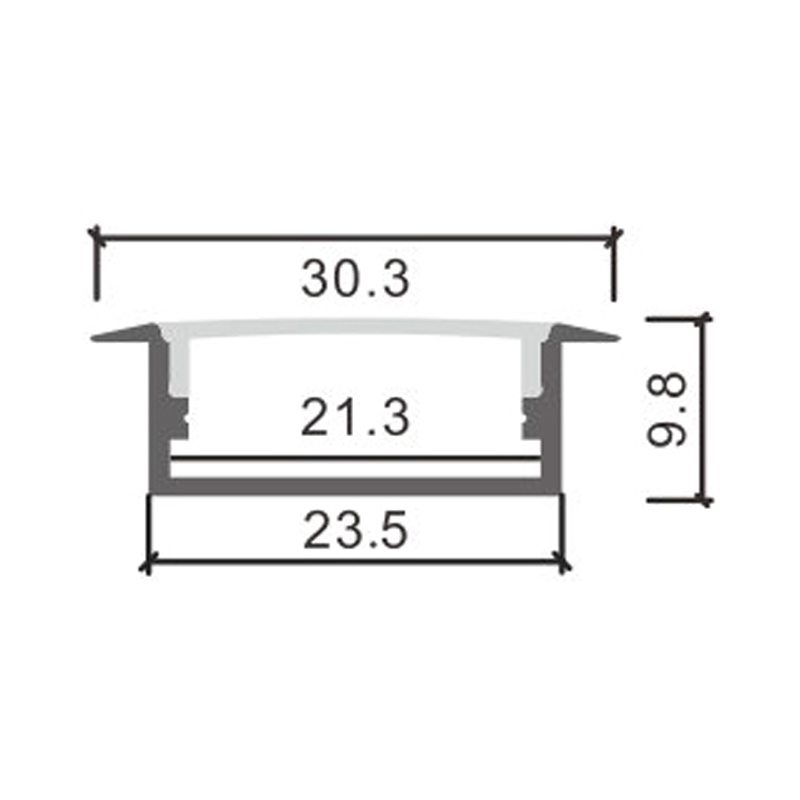 Perfil de Aluminio Long Lacado Blanco - 2 Metros. Mod. LM3718