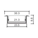 Perfil de Aluminio Long Lacado Negro - 2 Metros. Mod. LM3732