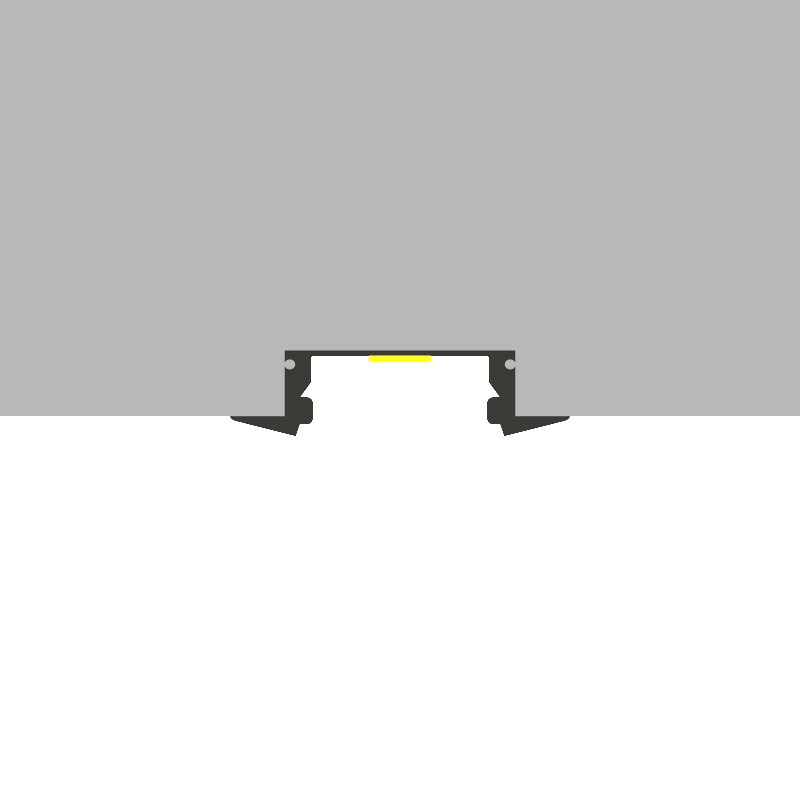 Perfil de Aluminio empotrar Sub Lacado negro - 2 Metros. Mod. LM3706