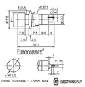 Interruptor pulsador OFF-ON negro 3A 125V. Mod. 1451N