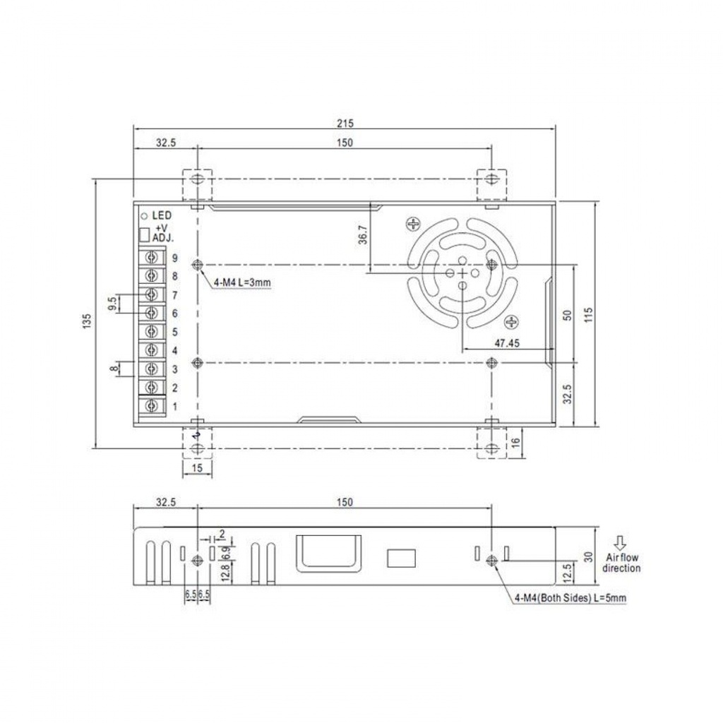Fuente alimentación metálica 12V 10A 120W Basic. AC6106