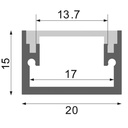 Perfil de suelo Aluminio Fat - 2 Metros. Mod. LM3815