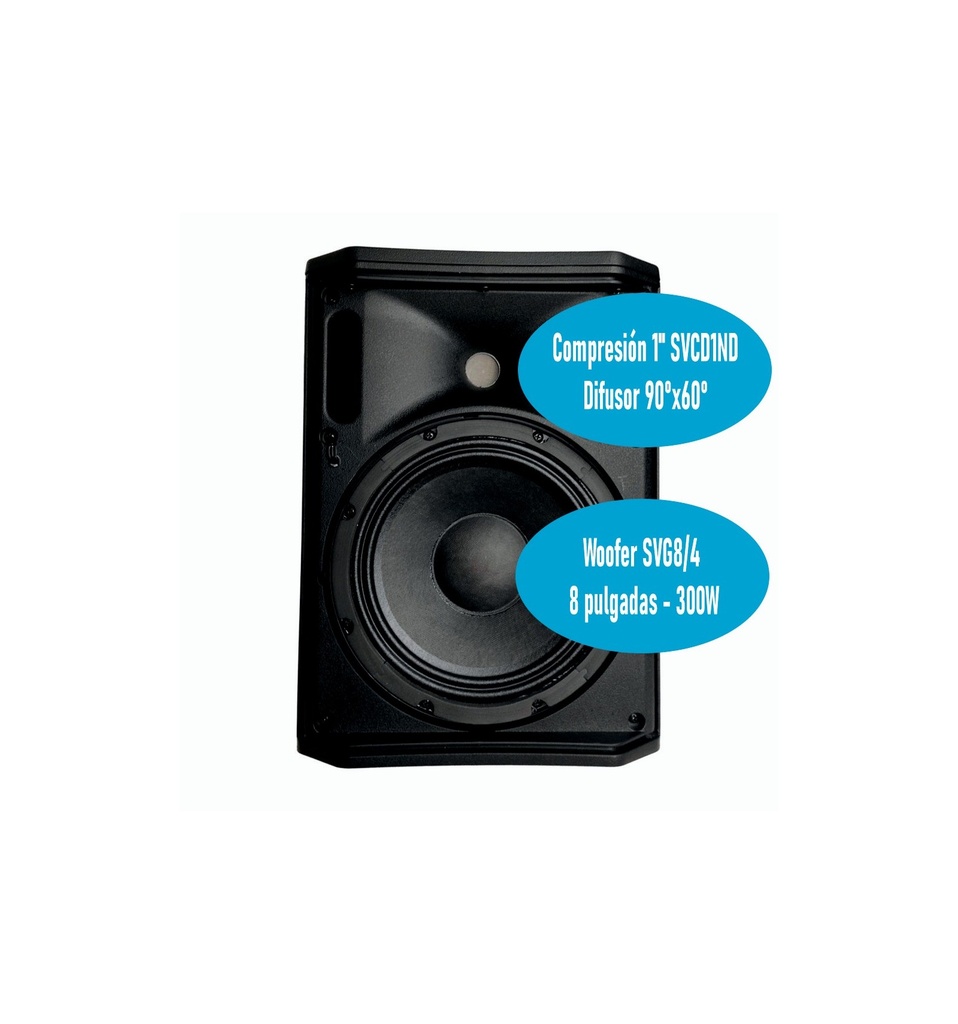 Altavoz portátil con batería 8" 200W Bluetooth USB. Mod. SV8EVENT-TWS
