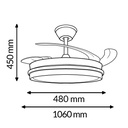 VVentilador de Techo Led White Decor ø106 Cm. Mod. LM8853