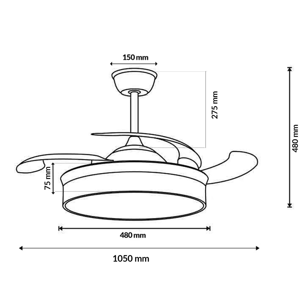 Ventilador de Techo Led White Afar ø107 Cm. Mod. LM8840