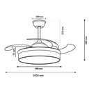 Ventilador de Techo Led White Afar ø107 Cm. Mod. LM8840