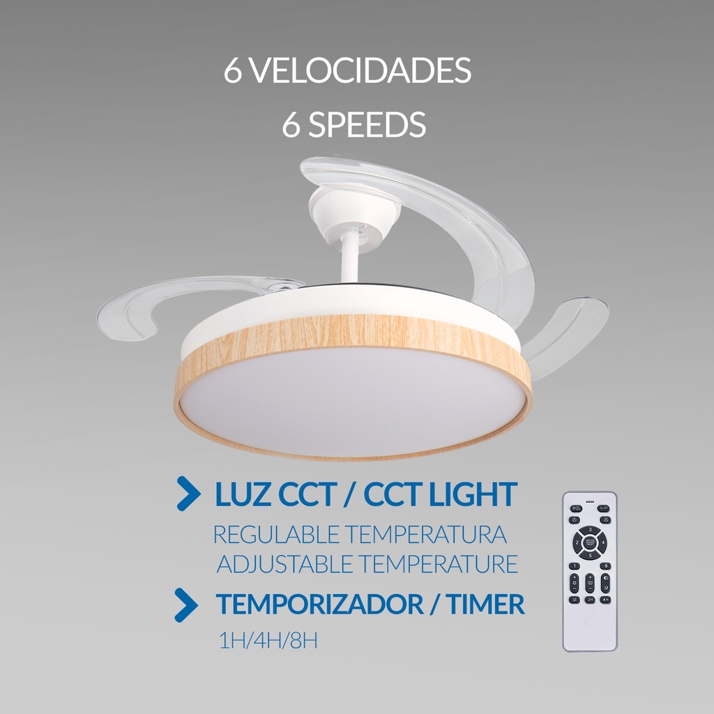 Ventilador de Techo Led White Plant ø106 Cm. Mod. LM8848