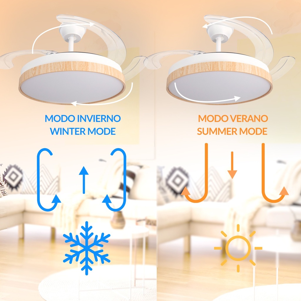 Ventilador de Techo Led White Plant ø106 Cm. Mod. LM8848