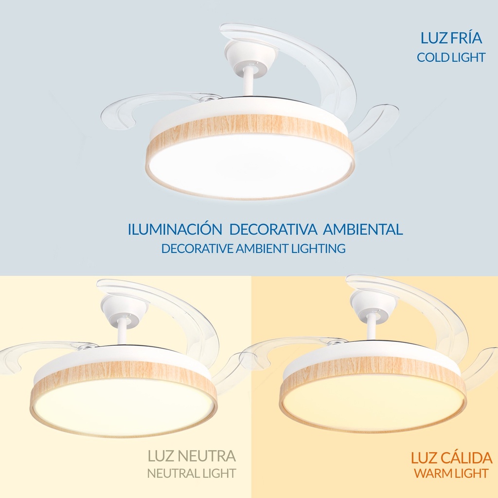 Ventilador de Techo Led White Plant ø106 Cm. Mod. LM8848
