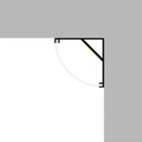 Perfil de aluminio esquina tira led 2 metros BLANCO 12V/24V. Mod. LM3742