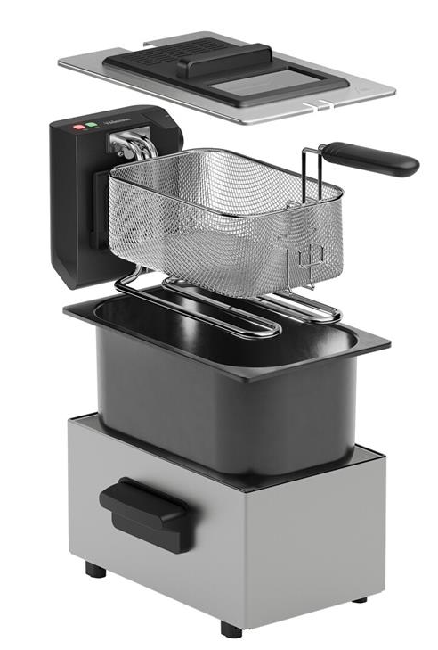Freidora aceite acero inox 3 litros Tristar. Mod. FR-9338