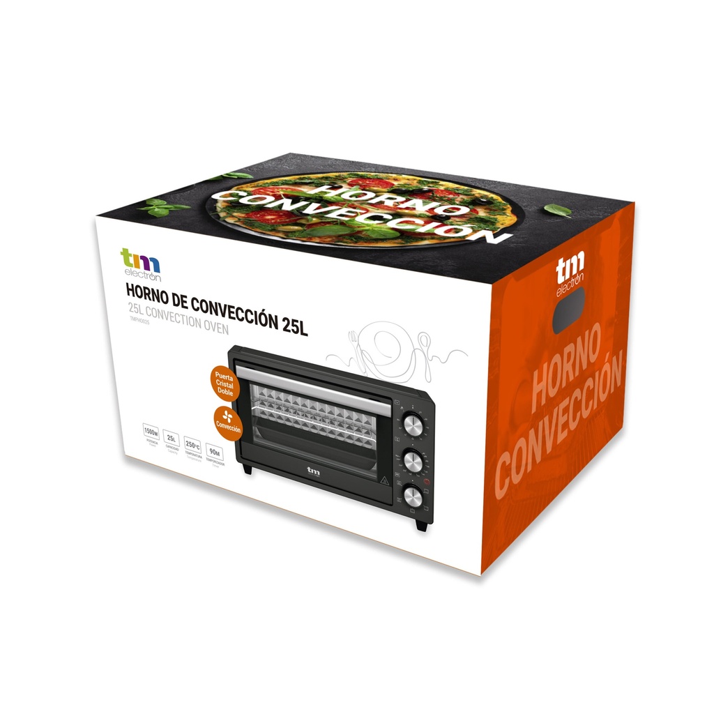 Horno sobremesa convección 25 litros 1500W TM. Mod. TMPHO025