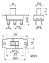 Conmutador deslizante ON-ON 3 pin 3A 250VAC. Mod. 17.218