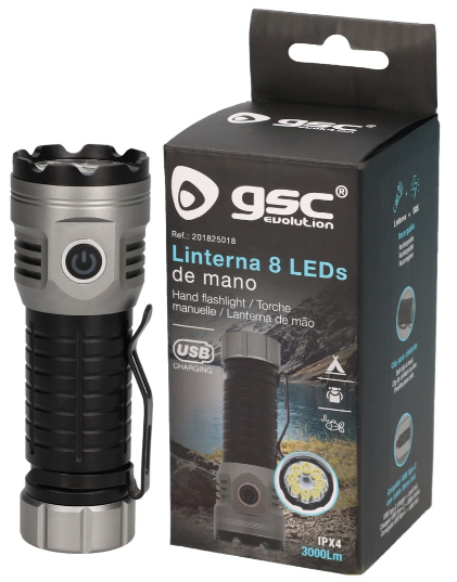 Linterna de mano 8 LEDs 30W. Mod. 201825018