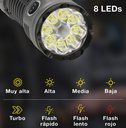 Linterna de mano 8 LEDs 30W. Mod. 201825018