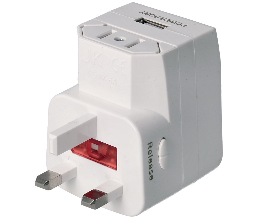 Adaptador Red universal múltiple con USB 2.1A. Mod. MEL077