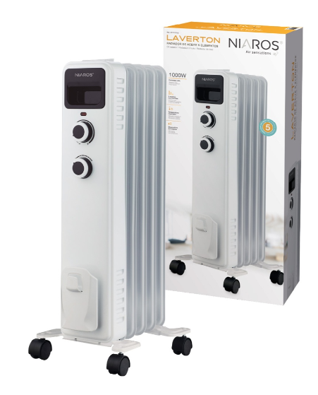 Radiador de aceite 5 elementos Laverton Máx. 1000W. Mod. 301015019