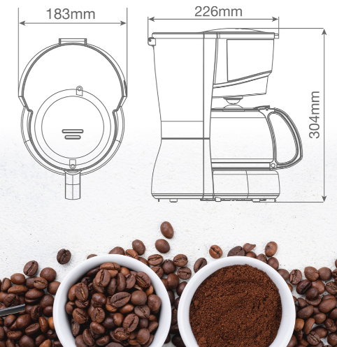 Cafetera goteo 10 tazas 800W Mocca. Mod. 400010019