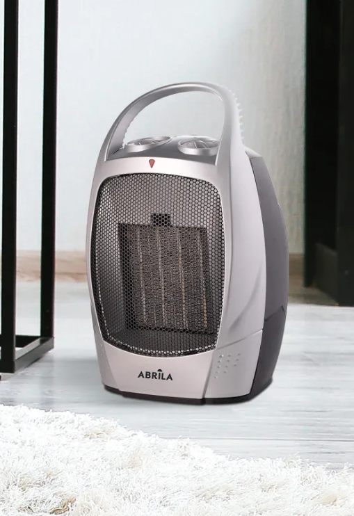 Calefactor Cerámico 1500W Negro/plata antivuelco. Mod. 198631578