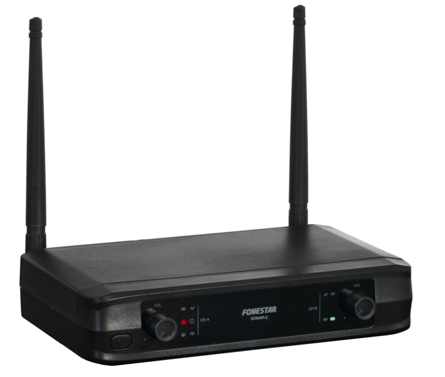 Micrófono de mano inalámbrico doble UHF Fonestar. Mod. SONAIR-2N
