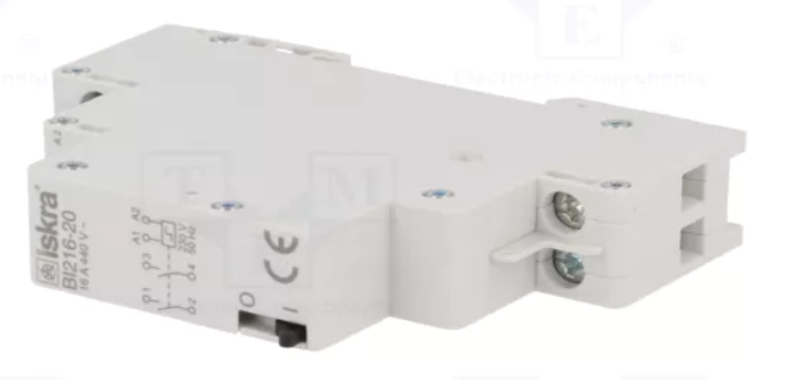 Relé biestable modular 230VAC 2xNA 16A Iskra. Mod. 30.070.278