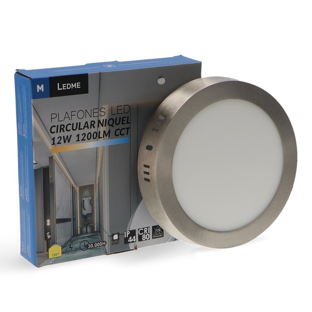 Panel de Superficie Níquel Circular 12W Cct. Mod. LM5540