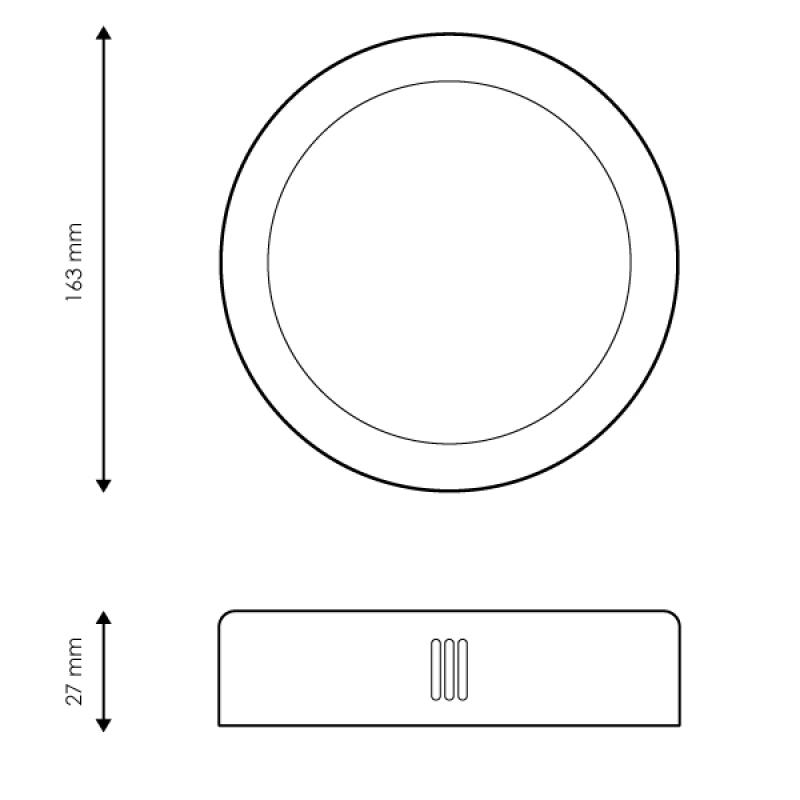 Panel de Superficie Níquel Circular 12W Cct. Mod. LM5540