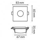 Aro empotrar doble aluminio rayado basculante. Mod. 3608