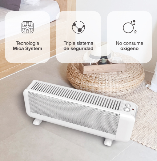 Radiador de mica Beloha Máx. 2000W Blanco. Mod. 301015013