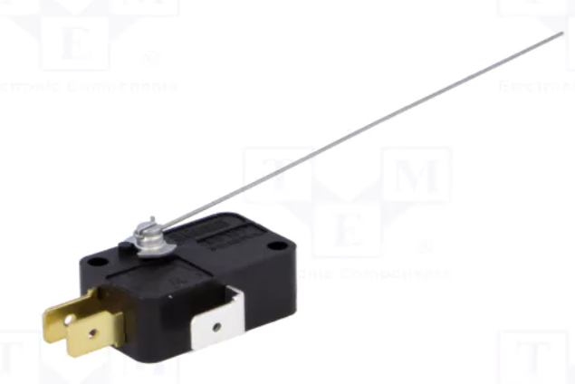 Microinterruptor con varilla 10mm 5A 250VAC Crouzet. Mod. 83137004 / 831370-I-W3