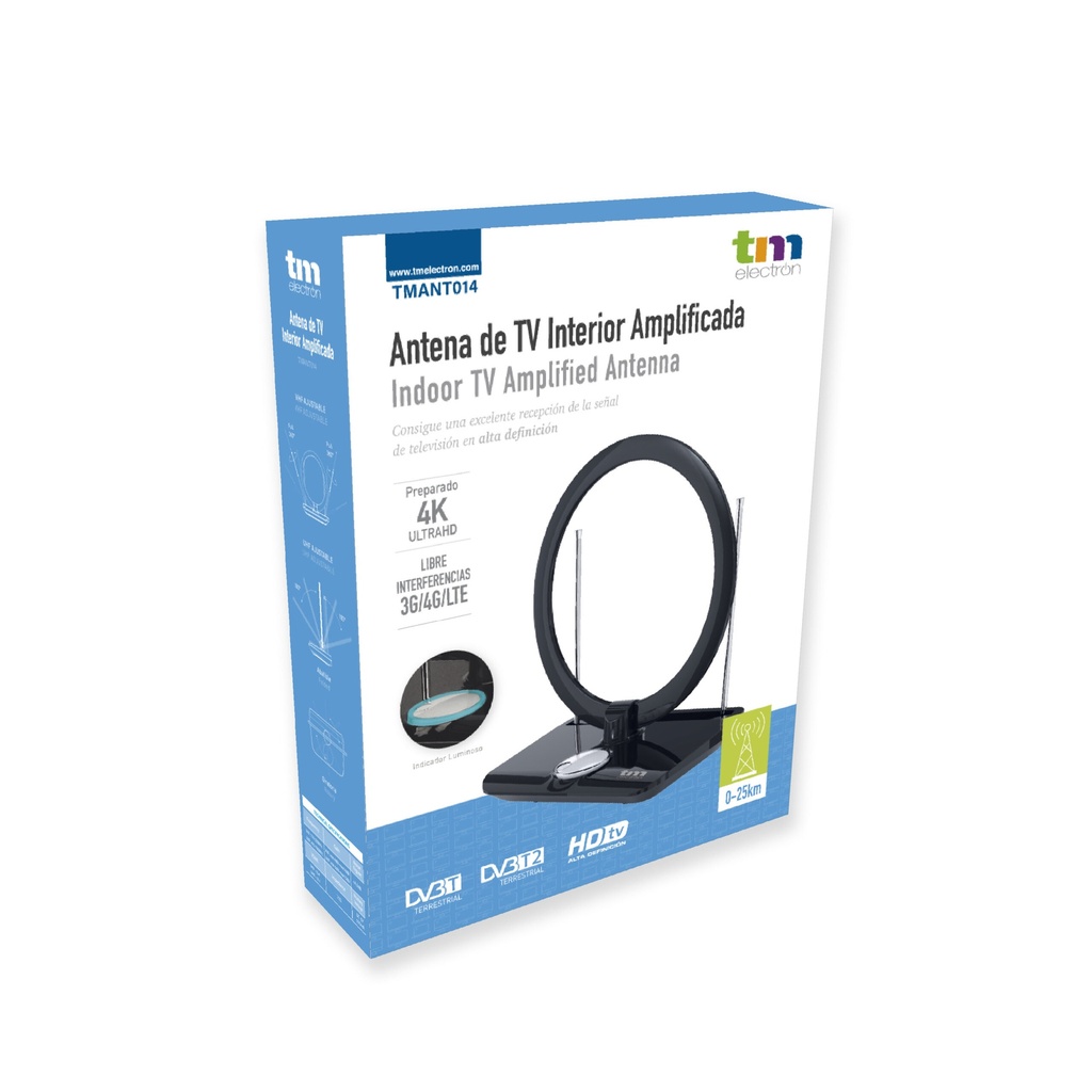 Antena de TV interior amplificada 45dB TME. Mod. TMANT014