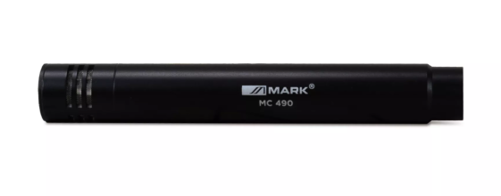 Micrófono de condensador cardioide. Carcasa y rejilla metálicas. Mark. Mod. MC 490