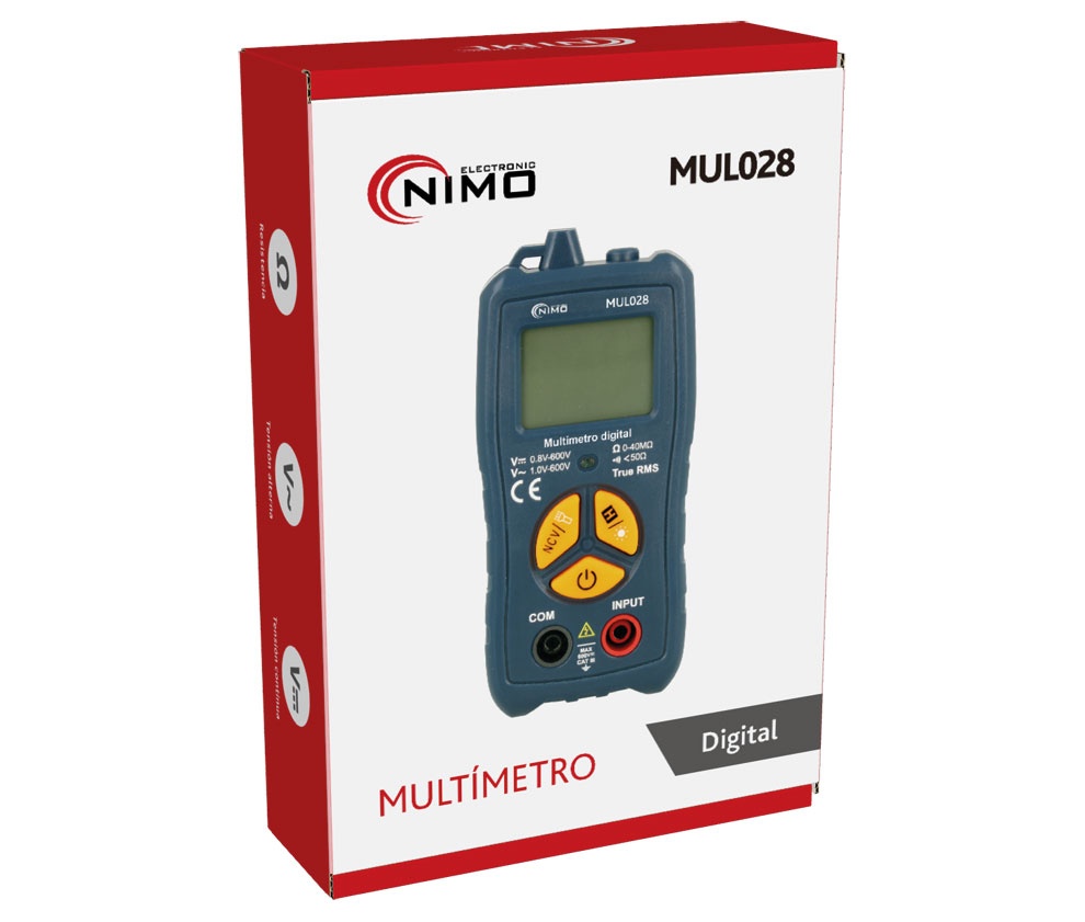 Multímetro digital automático de bosillo CAT.III 600V. Mod. MUL028