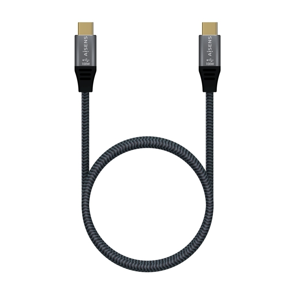Cable USB C 2.0 Aluminio 5A 100W E-Mark Gris, 2.0M. Mod. A107-0629
