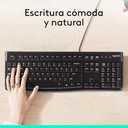 Teclado con cable OEM USB negro Logitech. Mod. K120